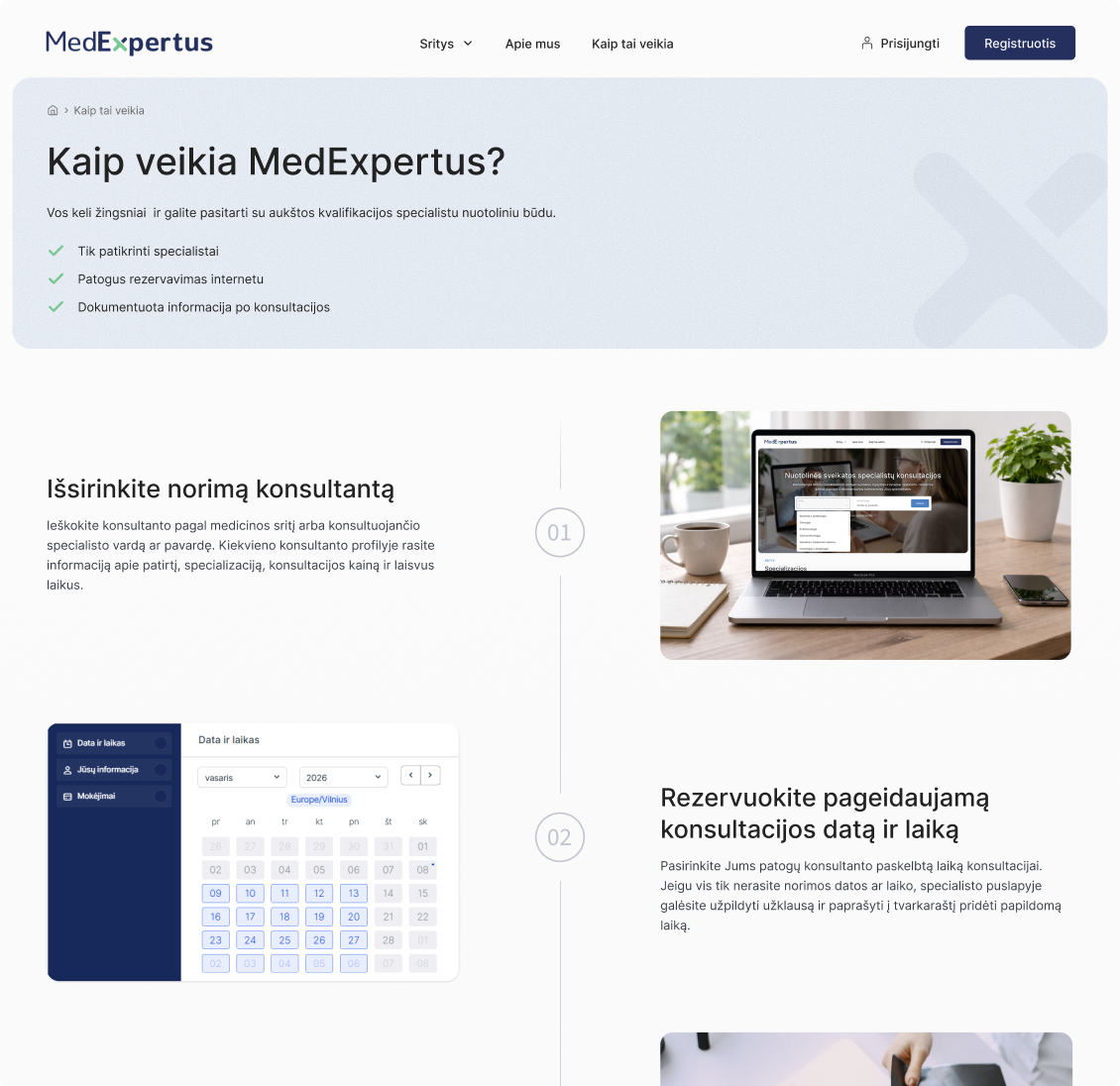 MedExpertus healthcare platform UX/UI design showing the consultation process, specialist search, appointment scheduling, and medical consultation interface.
